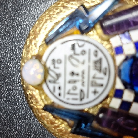 EUC HANDMADE BEAUTIFUL OPAL ARTIST PIECE WITH BLUE GLASS - Picture 2 of 4